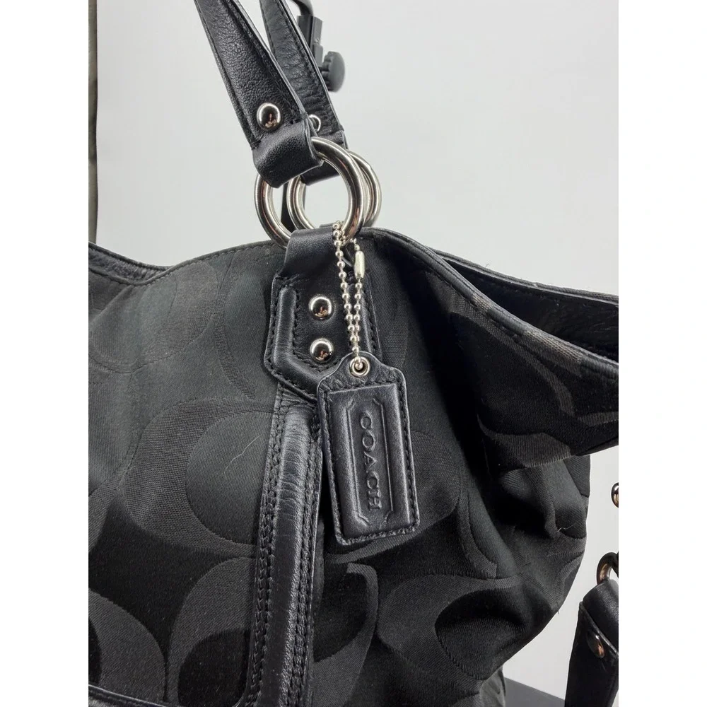 Coach Campbell Signature Izzy Satchel Black Jacquard Crossbody Bag F25290